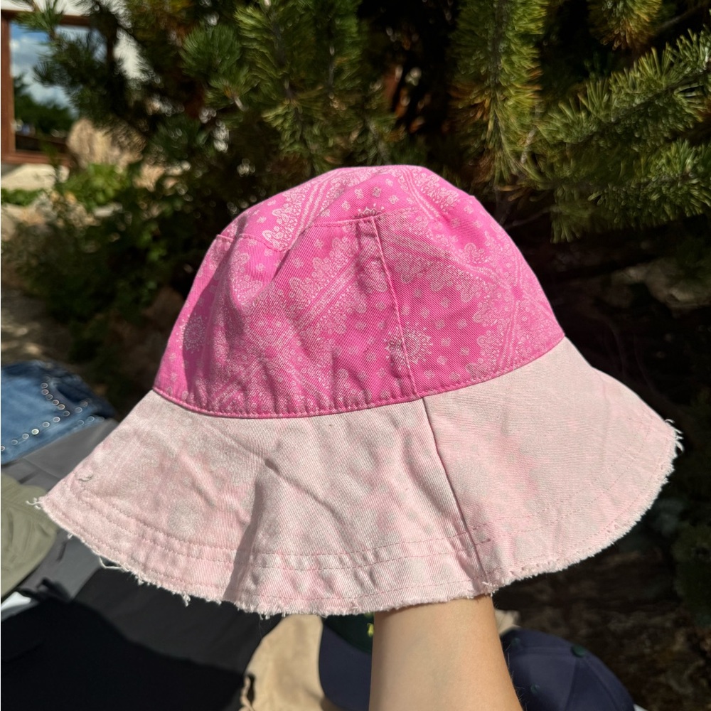 Free People Pink Paisley Bucket Hat